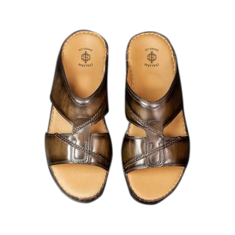 Luxury Handmade Leather Arabic Burgundy Sandal