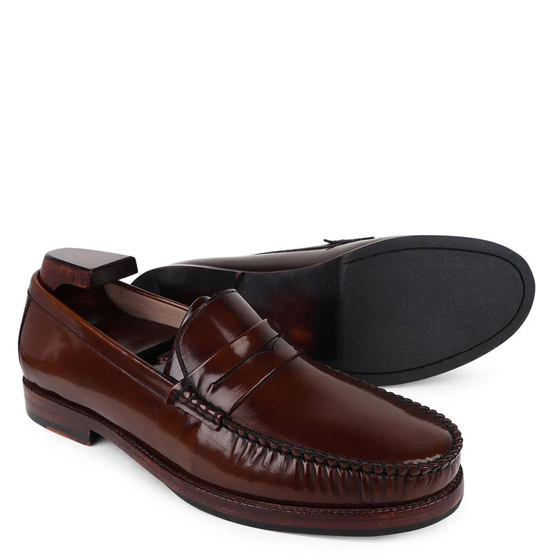 Classic Plain Shiny Leather Penny Loafer