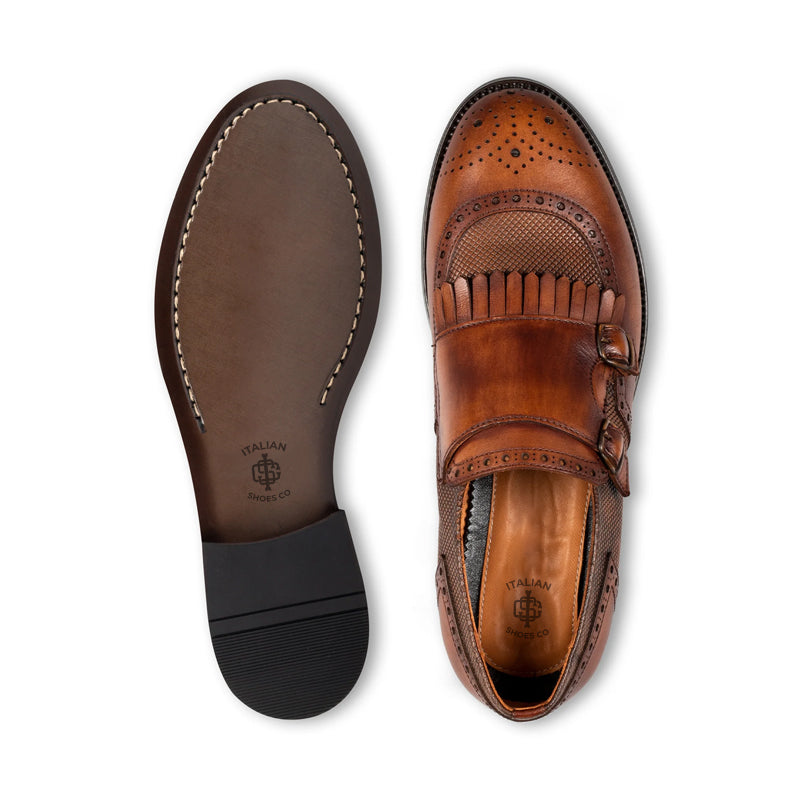 Luxury Design Leather Stylish Double Monk Shoe