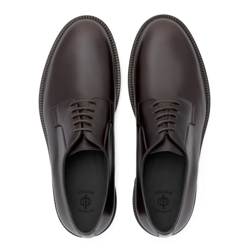 Premium Lace-Up Leather Derby Black Shoe
