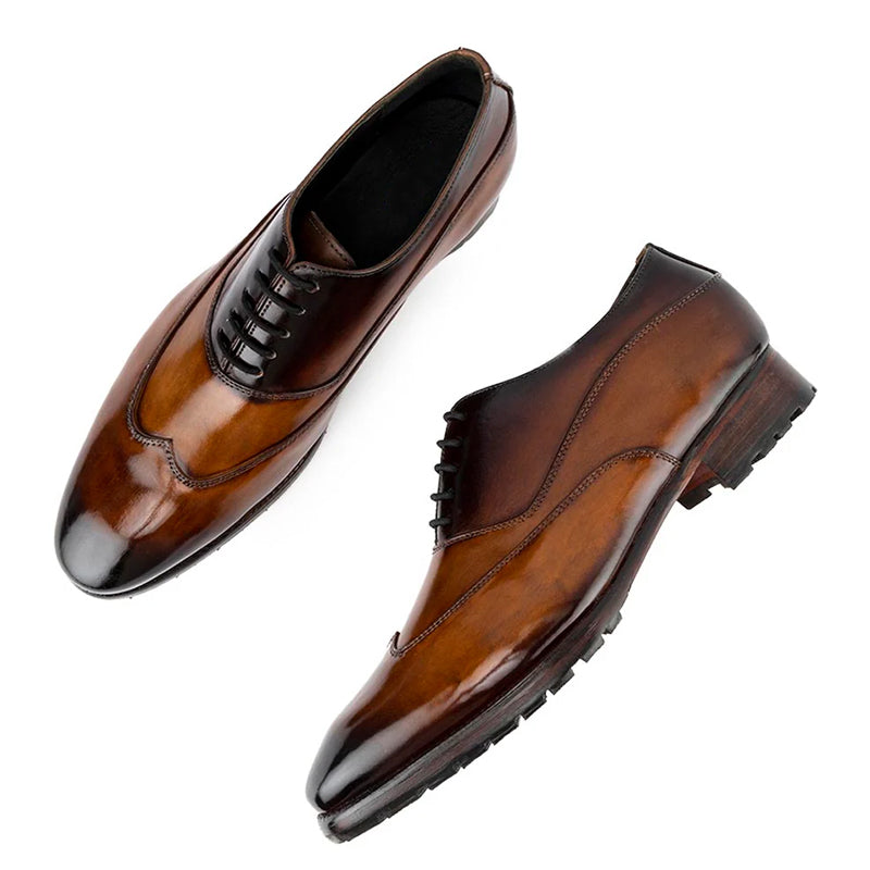 Classic Patina Glossed Leather Oxfords Shoe