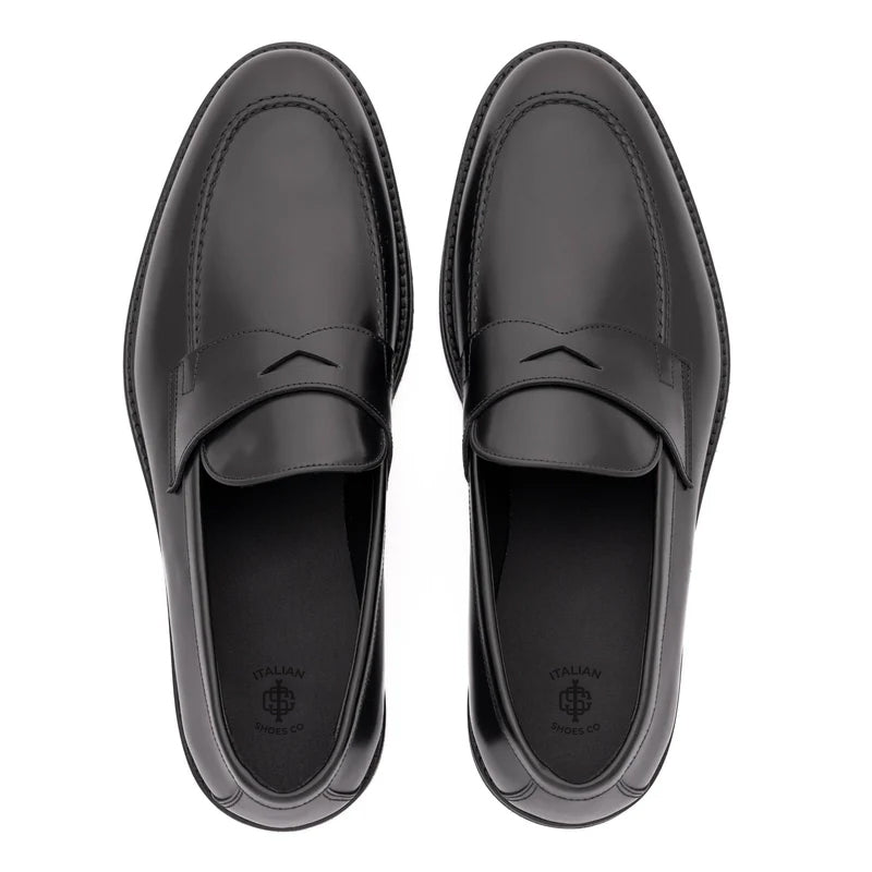 Embossed Casual Penny Leather Brown Loafer