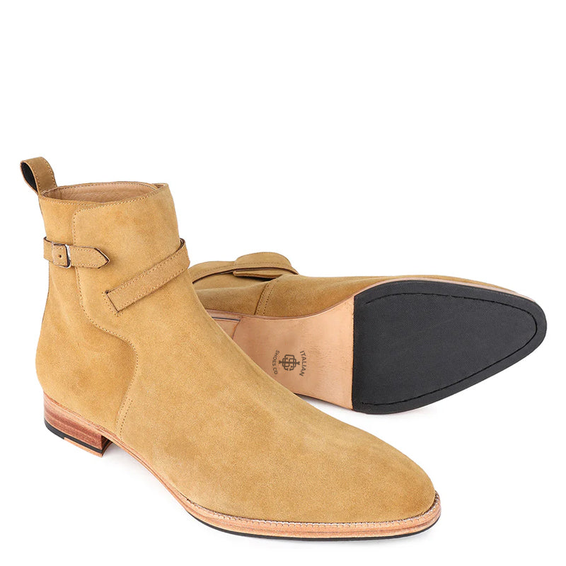 Men Suede Handmade Leather Jodhpur Ankle Boot Tan