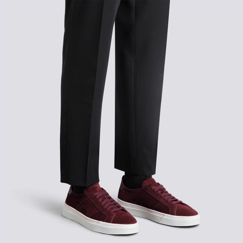 Men Suede Double Buckle Lace Up Sneakers