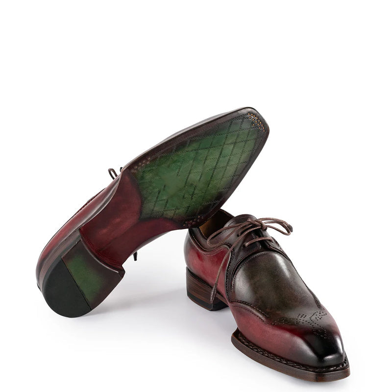 Leather Lace Up Derby Shoes For Men