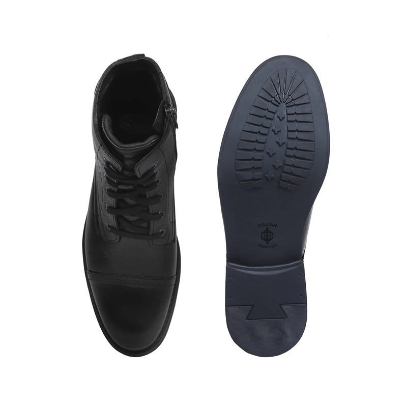 Men Lace-Up Leather Casual High Ankle Boot