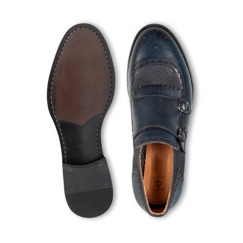 Custom Handmade Leather Double Monk Strap Shoe