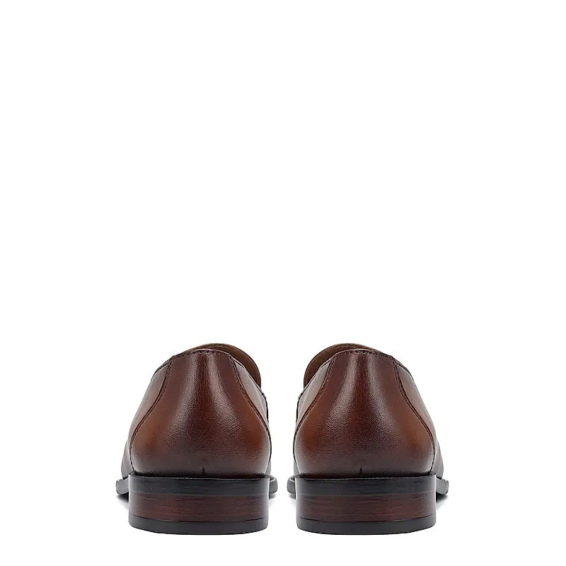Pure Solid Leather Tassel Burgundy Loafer