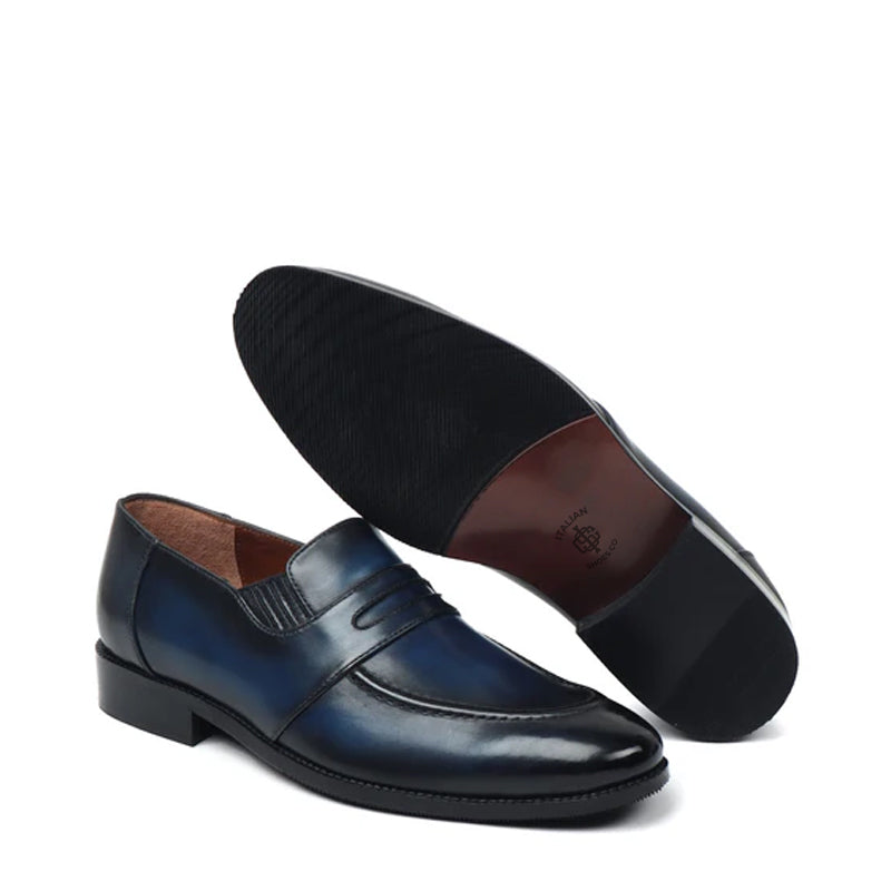 Burgundy Leather Penny Loafer For Men
