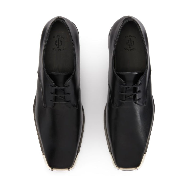Men Polished Leather Formal Plain Derby Shoe