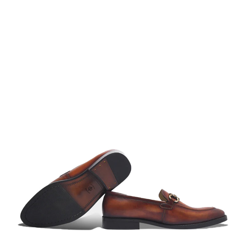 Classic Handmade Horse-Bit Buckled Leather Loafers