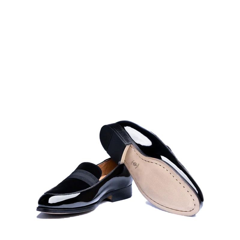 Upper Suede Patent Shiny Leather Loafer