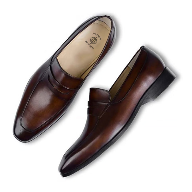 Polished Leather Penny Loafer For Men