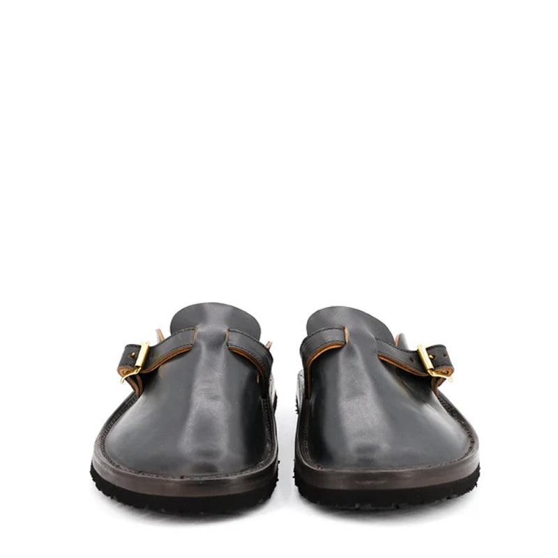 Buckle Clogs Slit Sandal Green