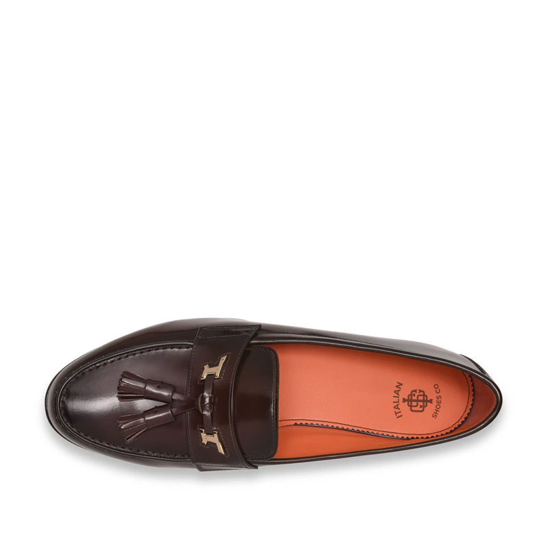 Polished Leather Tassel Loafer For Men