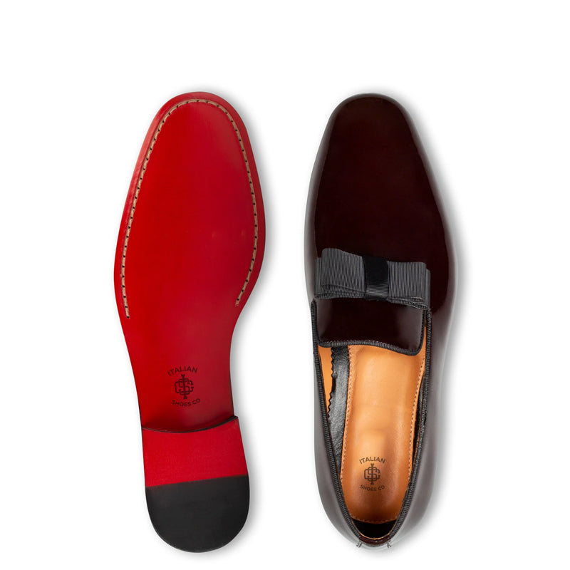 Patent Penny Solid Leather Blue Loafer