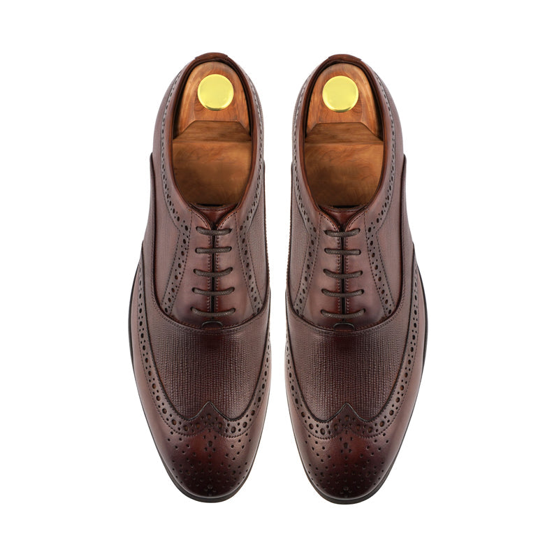 Wingtip Handmade Solid Leather Oxford Shoe