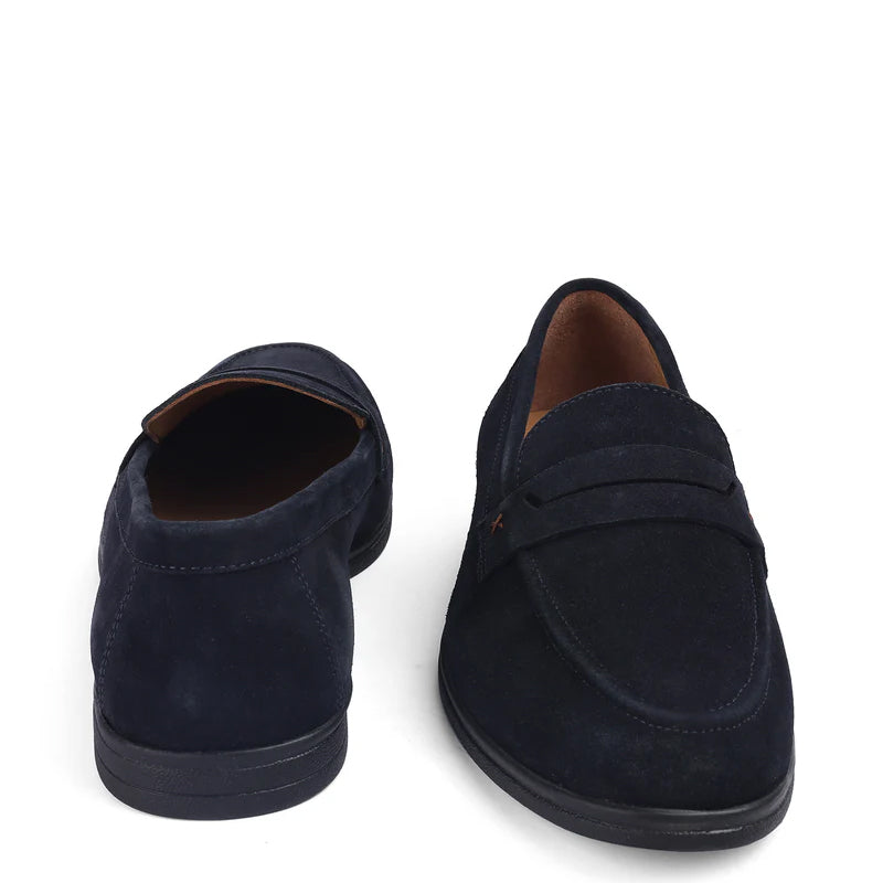Suede Casual Penny Leather Beige Loafer For Men