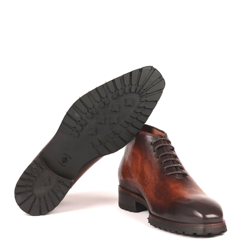Men Custom Handmade Leather Ankle Boot Burgundy
