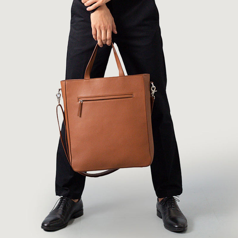 The Poet Leather Tote Black Bag