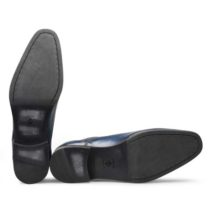 Men Dual Textured Solid Leather Oxford Shoe