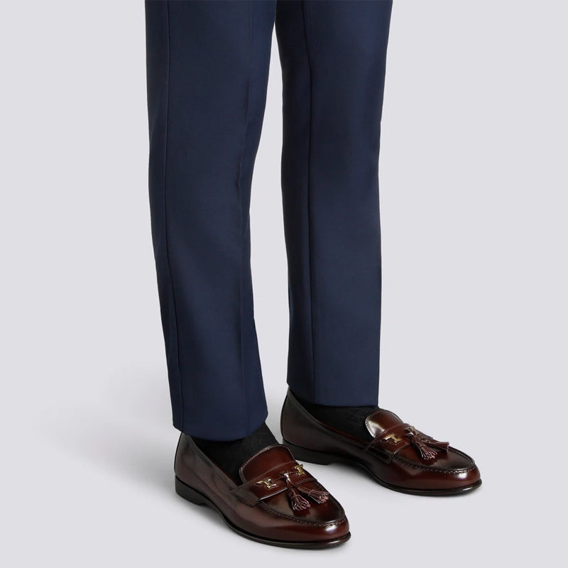 Polished Leather Tassel Loafer For Men