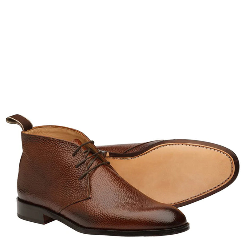 Luxury Stylish Leather Grain Chukkas Boot