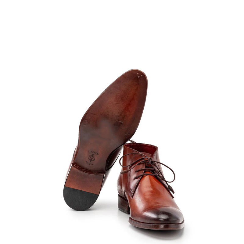 Men Custom Handmade Lace Up Leather Chukkas Boots