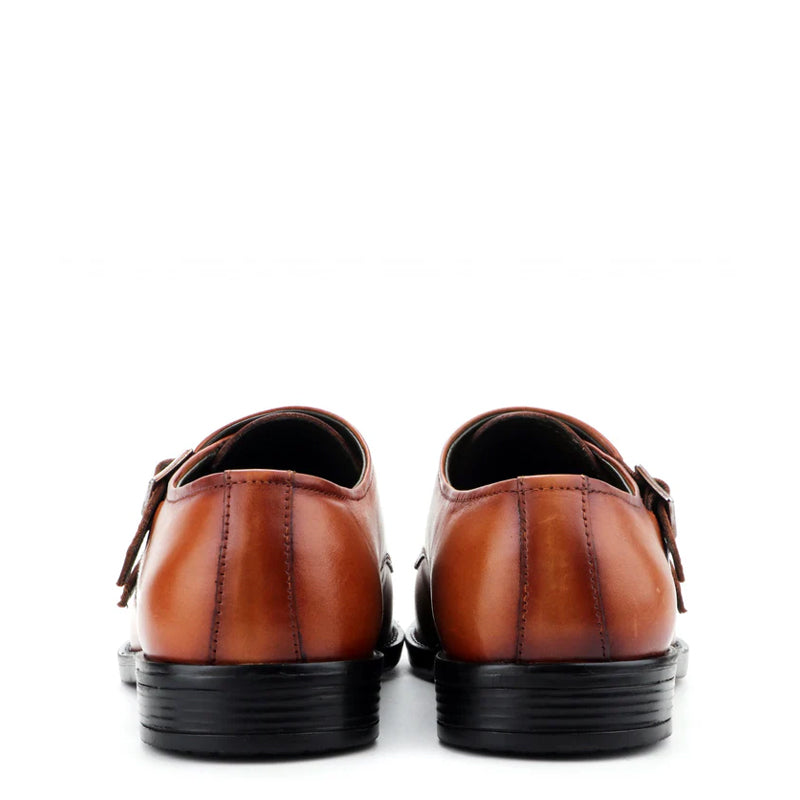 Classic Design Leather Double Monk Strap Shoe