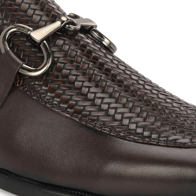 Classic Horsebit Leather Formal Buckled Brwon Loafer