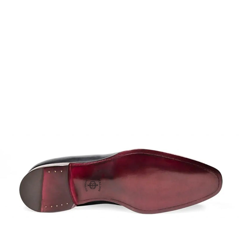 Classic Plain Solid Shiny Leather Oxford Grey / Black Shoe