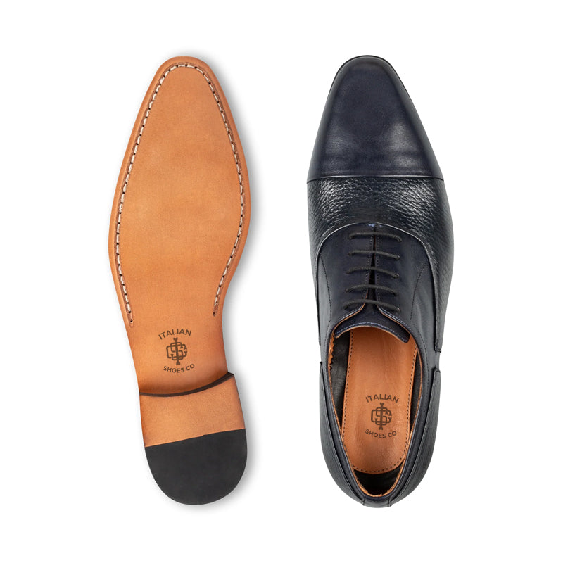 Pure Handmade Leather Textured Oxford Shoe