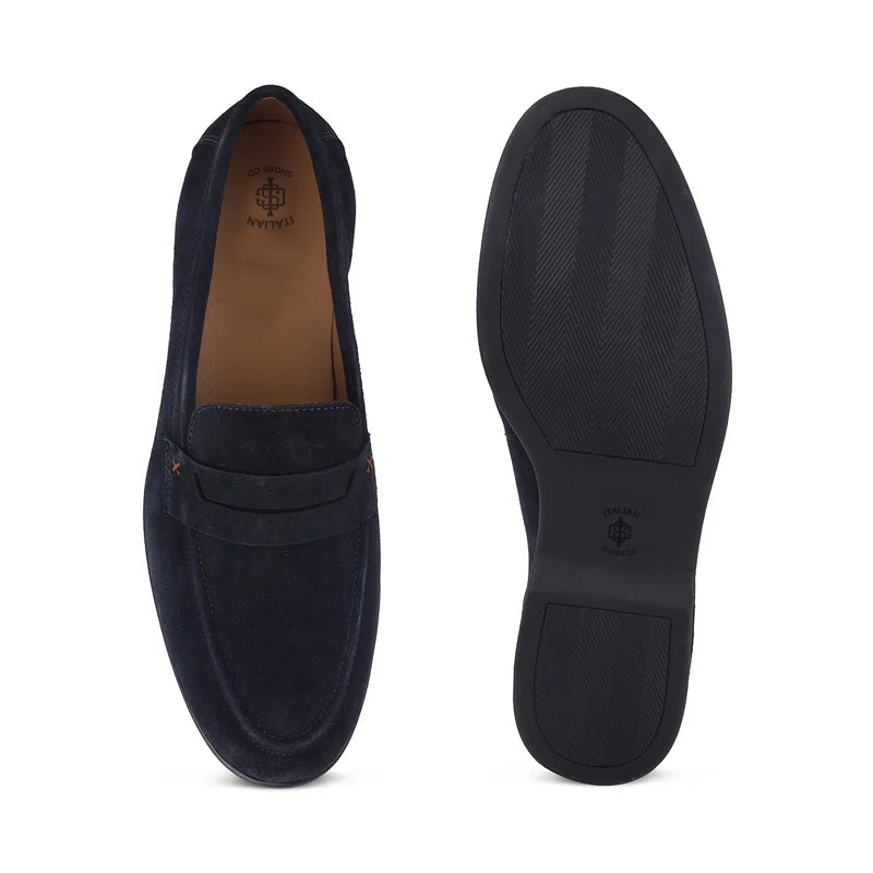 Suede Casual Penny Leather Beige Loafer For Men