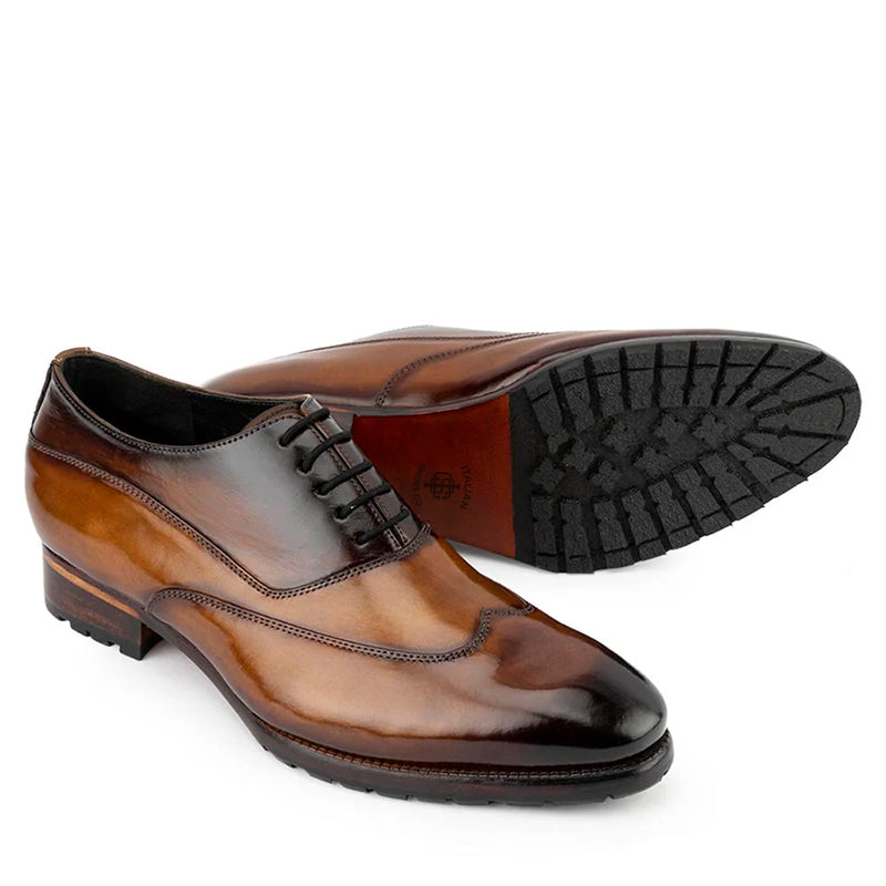 Classic Patina Glossed Leather Oxfords Shoe