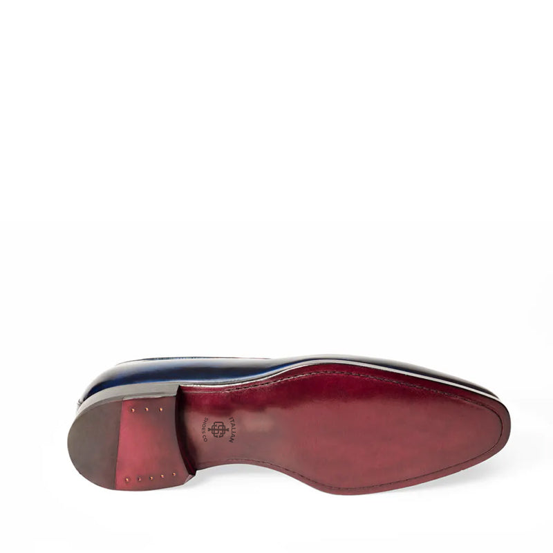 Classic Penny Shiny Leather Blue Loafer