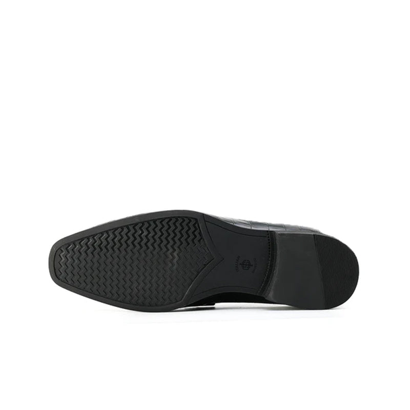Men Horsebit Croc Effect Slip On Shoes