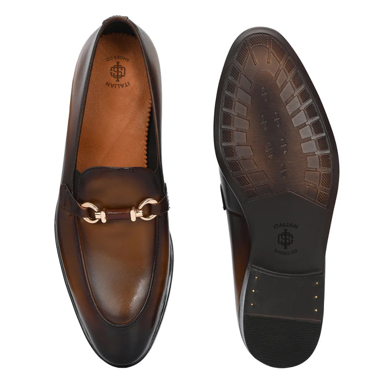 Penny Slip-On Leather Buckled Loafers