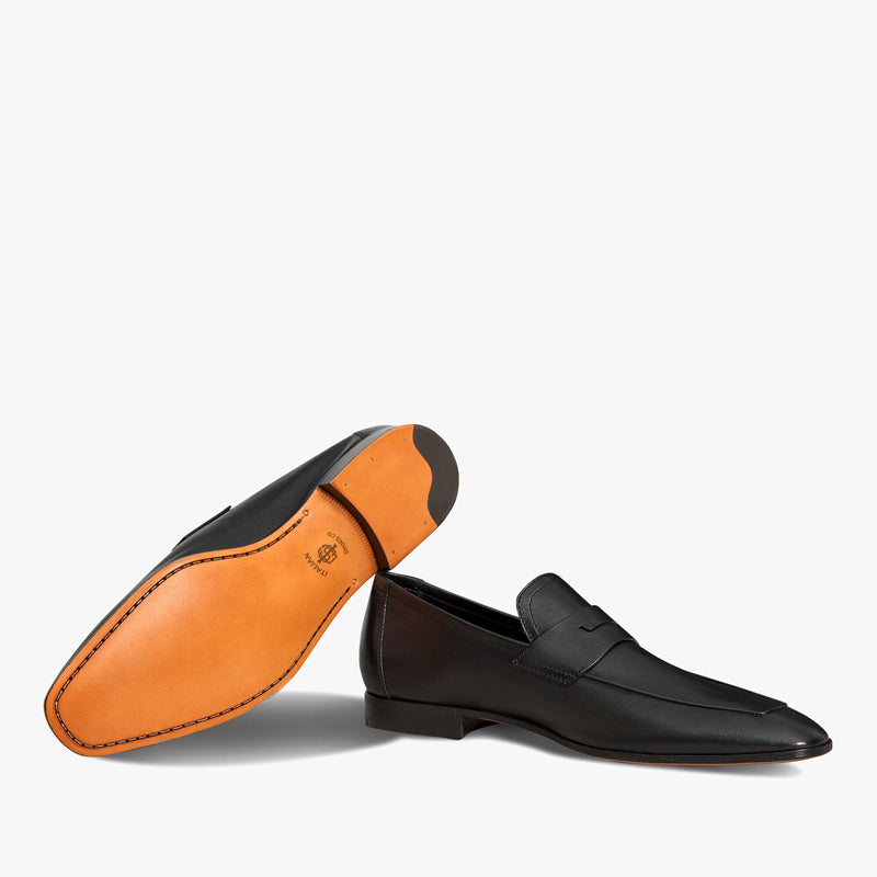 Custom Handmade Plain Leather Brown Loafer
