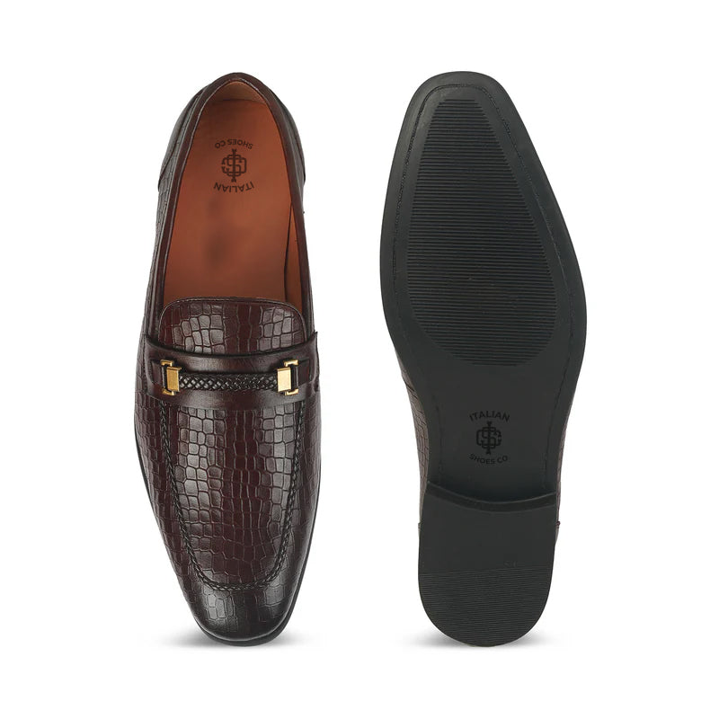 Men Crocodile Pattern Leather Stylish Loafer