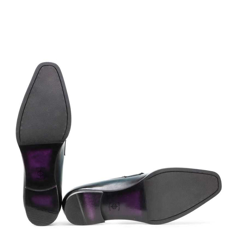 Dual Shade Leather Horsebit Buckled Loafer