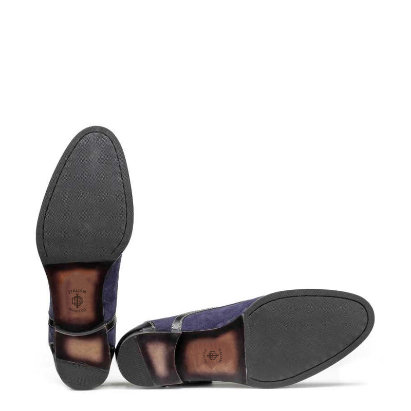 Men Navy Patent Leather Oxford Shoe