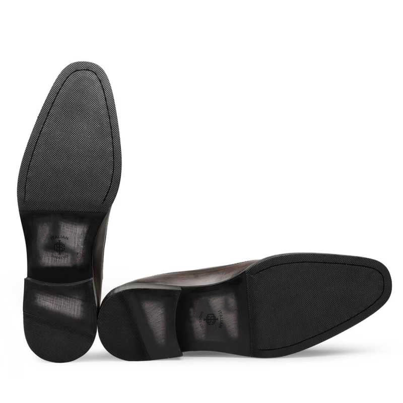 Espresso Brown Medallion Captoe Leather Oxford Shoe
