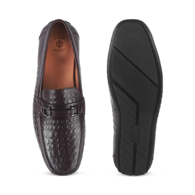 Men Casual Stylish Italian Leather Driving Brown Loafer