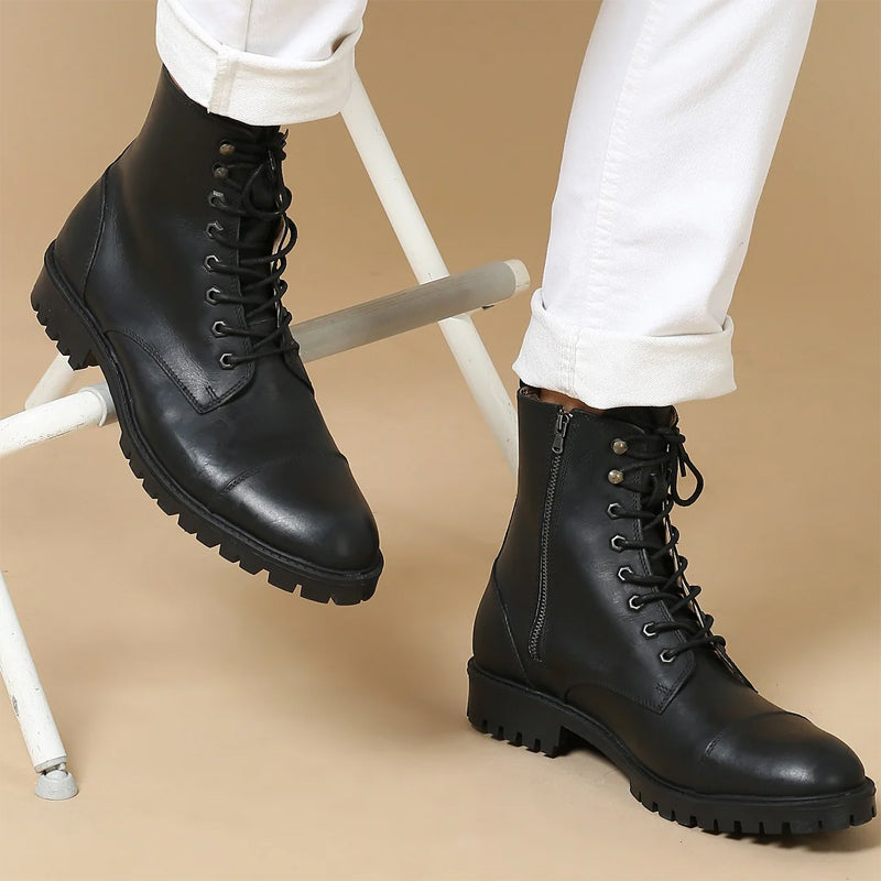 Custom Handmade Leather High Ankle Brown Boot For Men