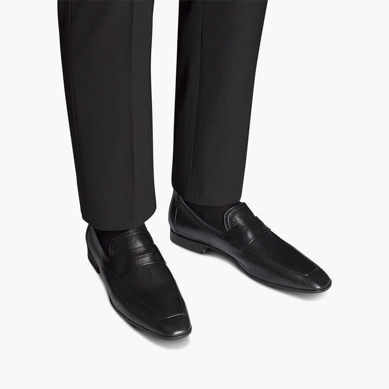 Custom Handmade Plain Leather Brown Loafer