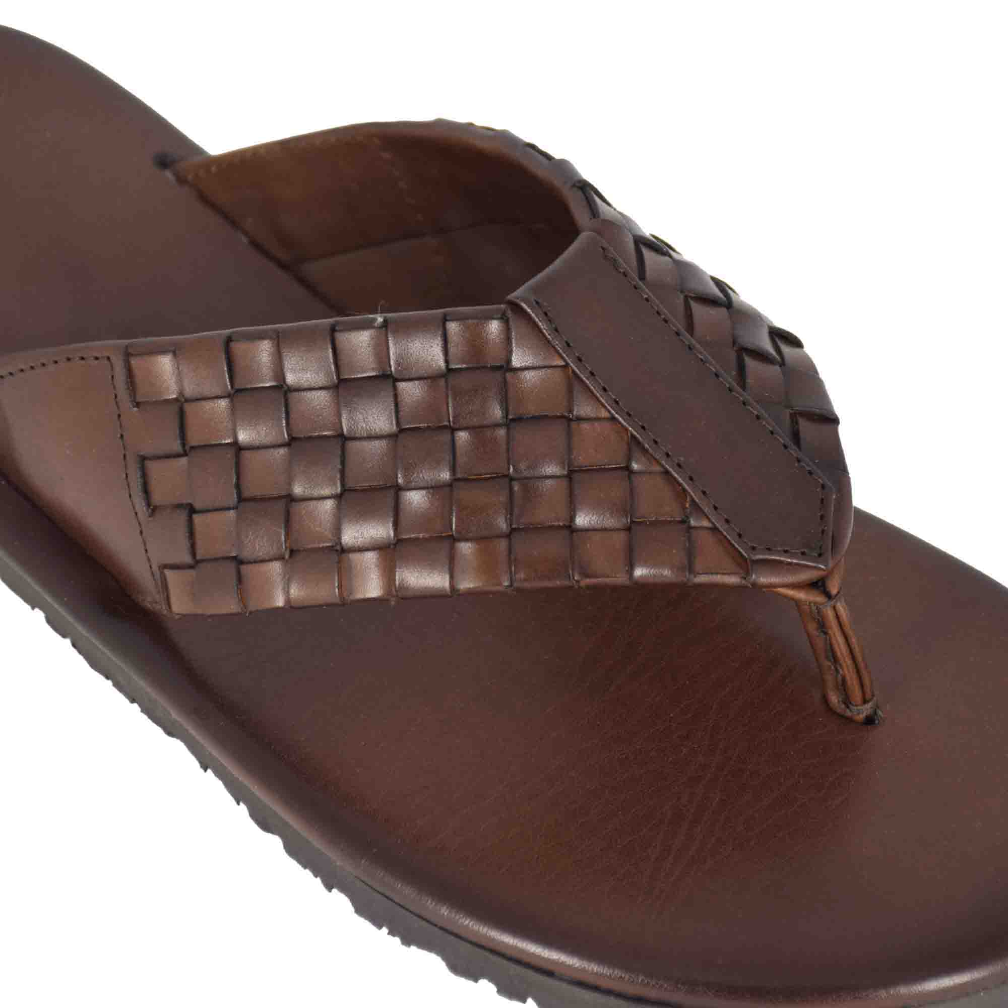Handmade braided leather Slip on