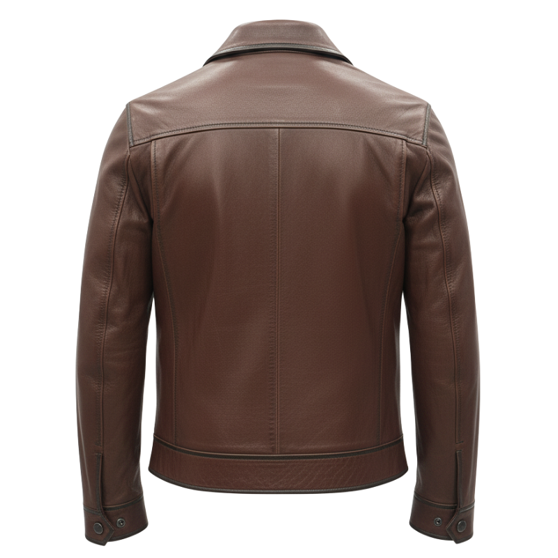 Regal Cocoa ZipLine Leather Jacket
