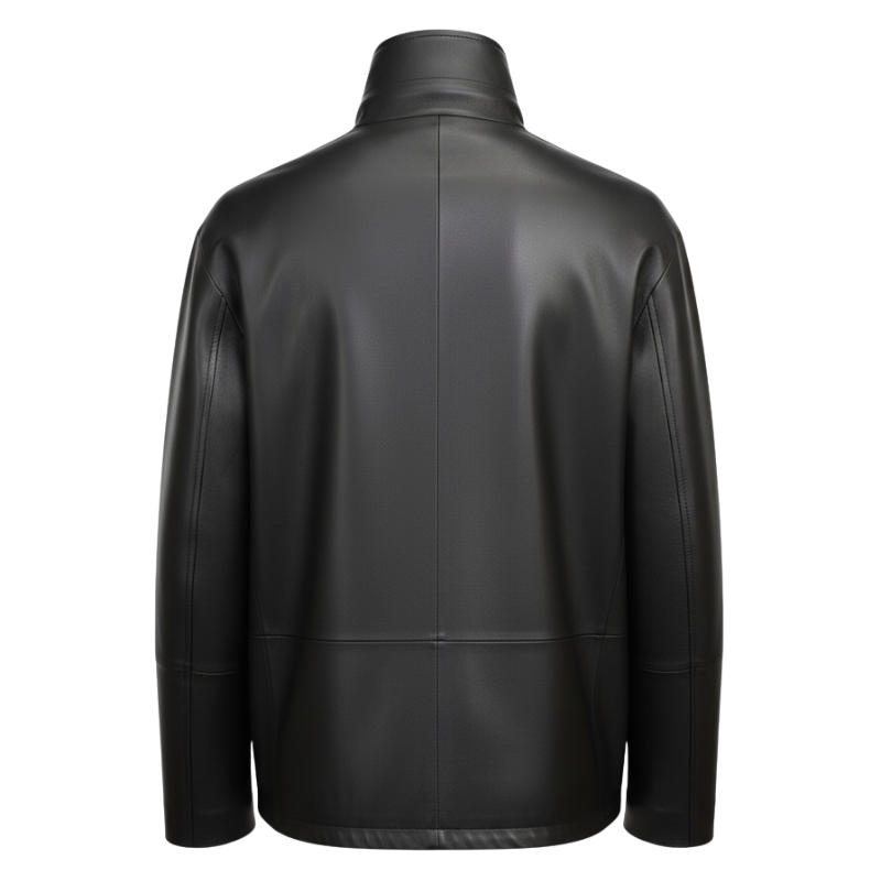 Men s Luxury High Collar Leather Jacket