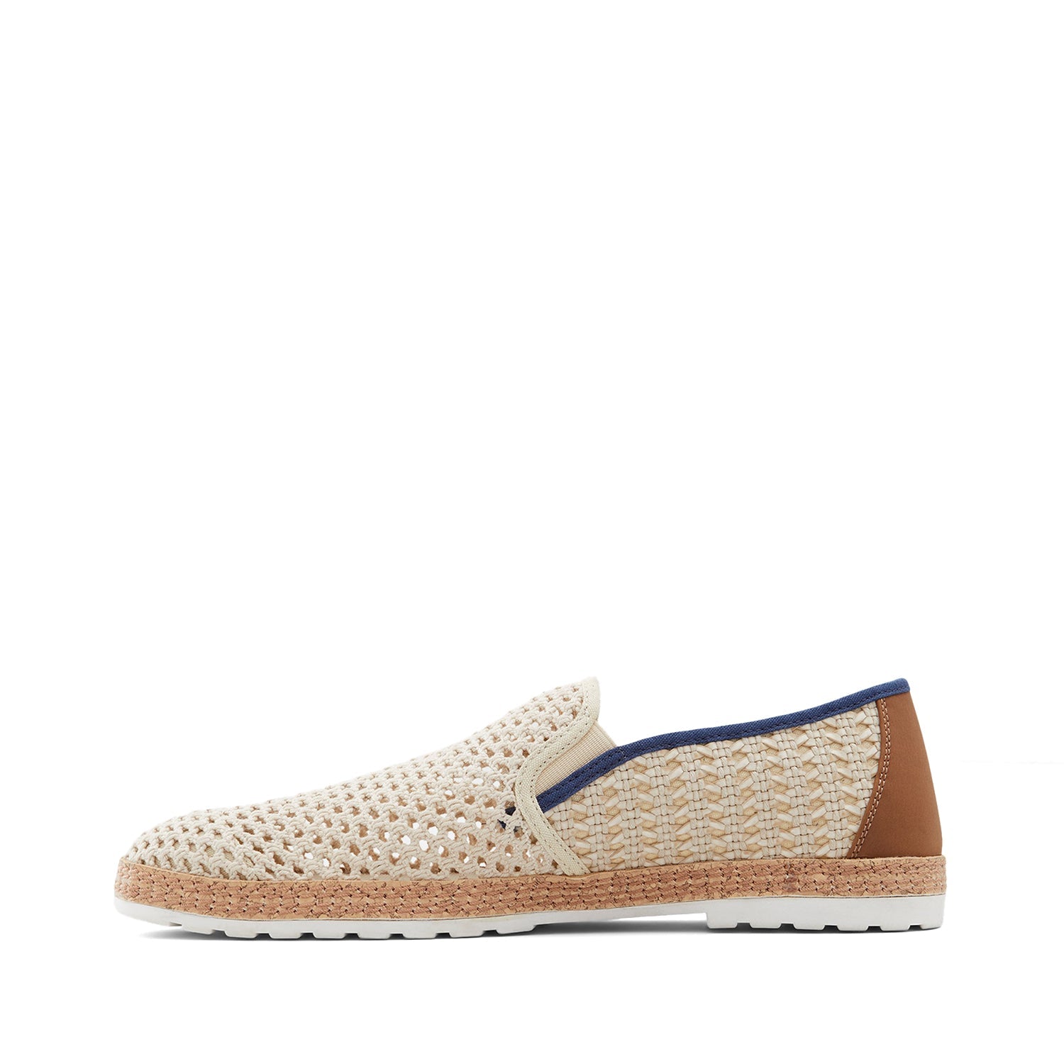 Beige Braided Thread Designer Loafers