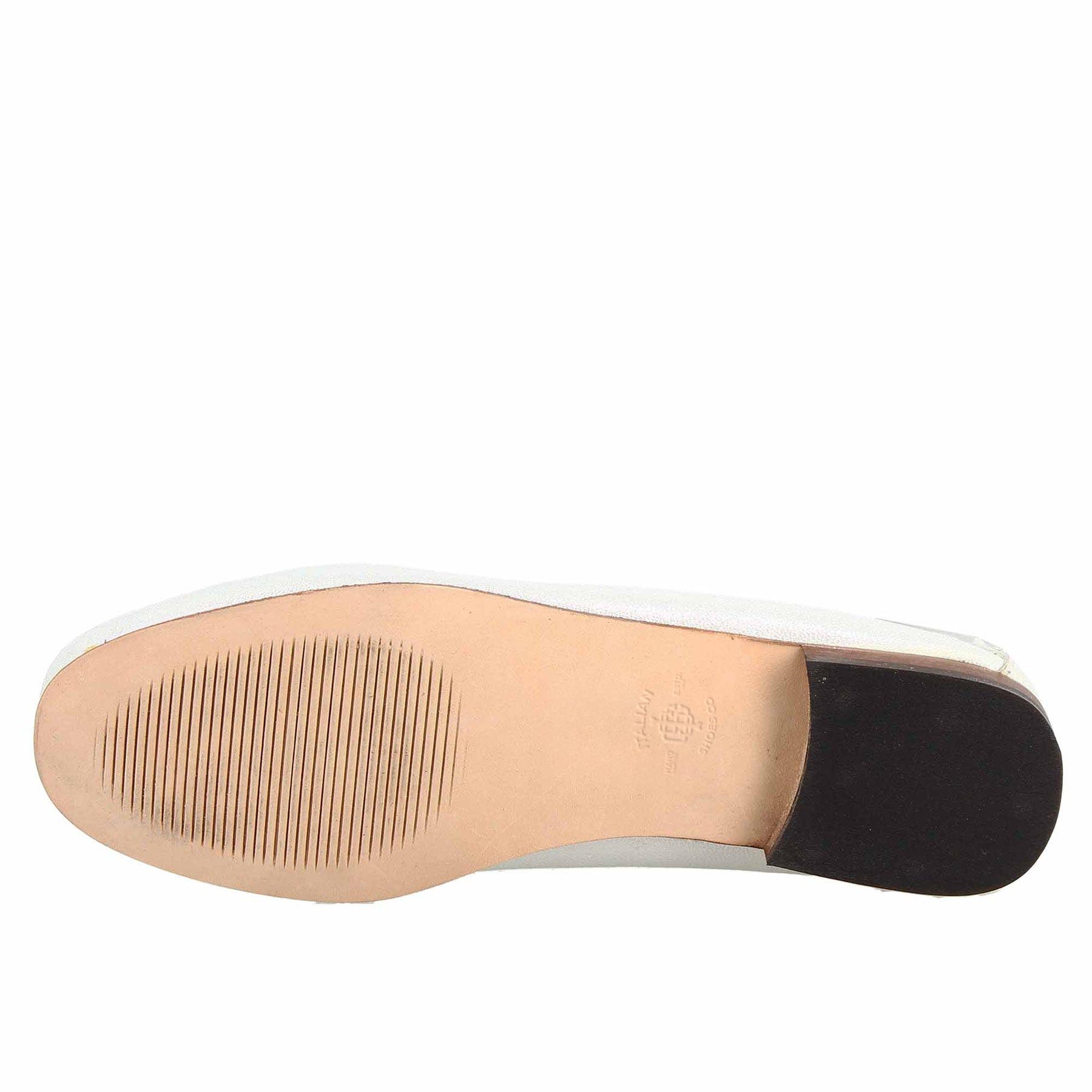 Silver Leather Women's Loafers